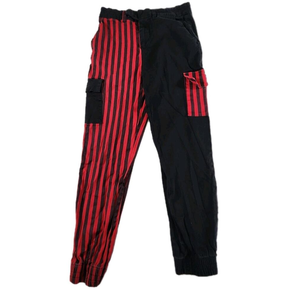 Hot Topic Pants Color Block Goth Grunge Emo Festival Concert Costume Clown Small